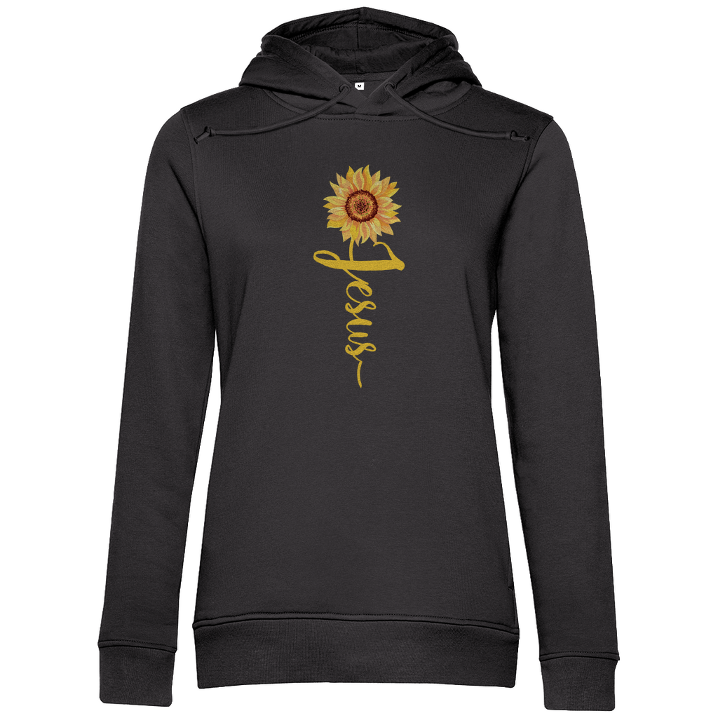 Jesus Sonnenblume christlicher Damen Premium Bio Hoodie