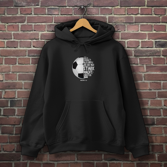 Ich vermag alles durch Christus Fußball - Christlicher Herren Hoodie