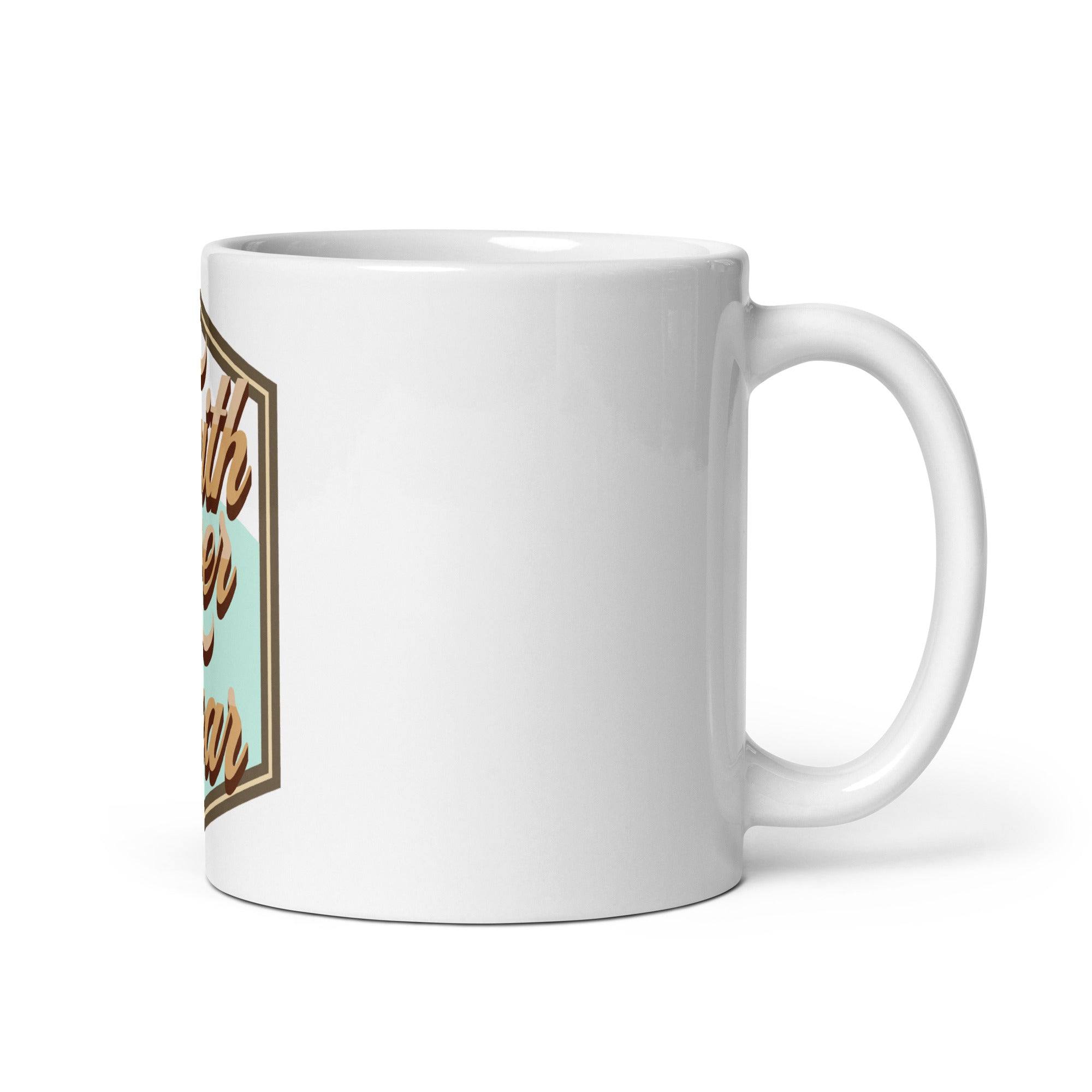 Weiße, glänzende Tasse