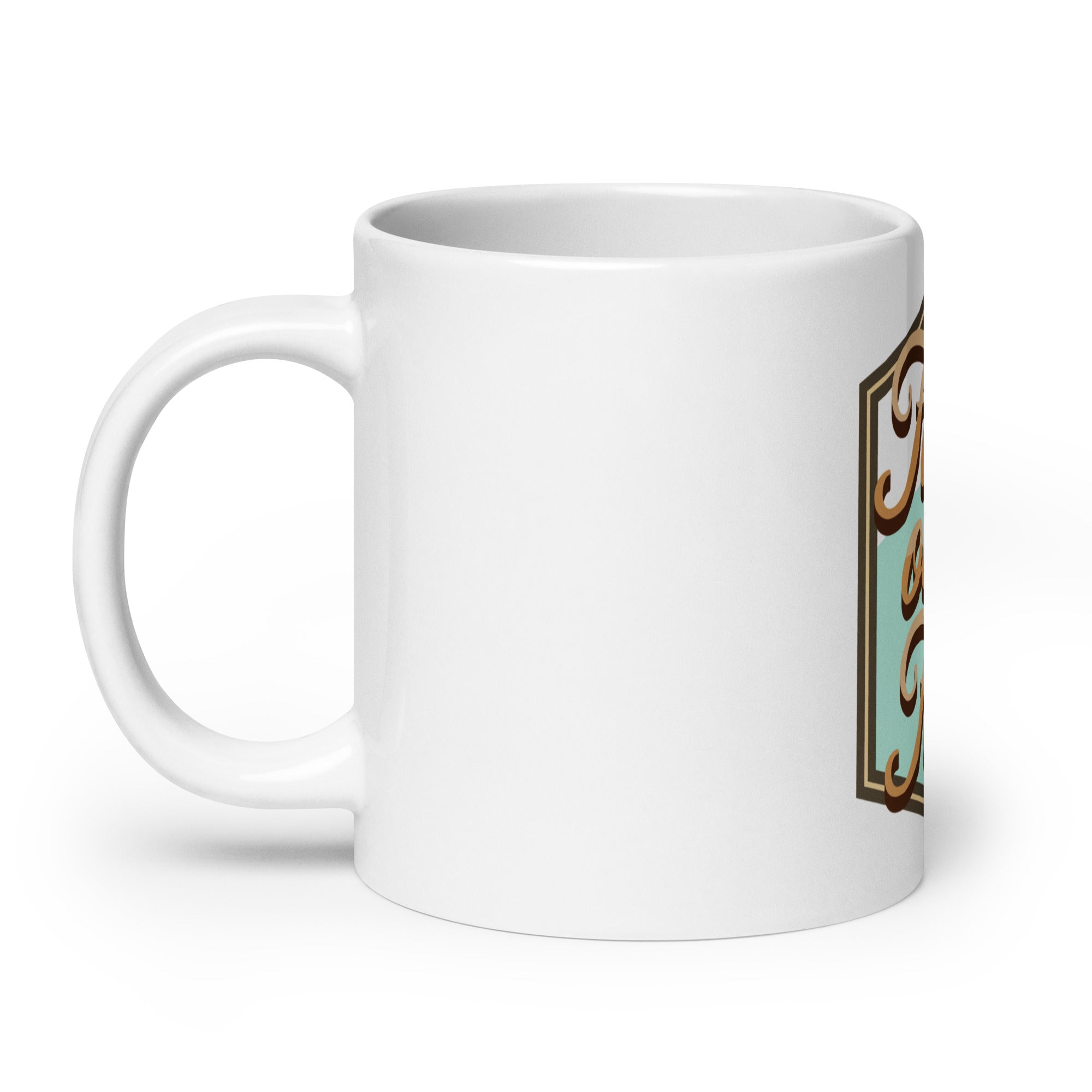 Weiße, glänzende Tasse